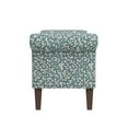 thumbnail image 4 of Homesvale Wallen 56.5"W x 24.5" H Storage Bench Ottoman with Rolled Arms for Living Room, Bedroom, Entryway, Medium Blue Curly Vine Pattern, 4 of 8