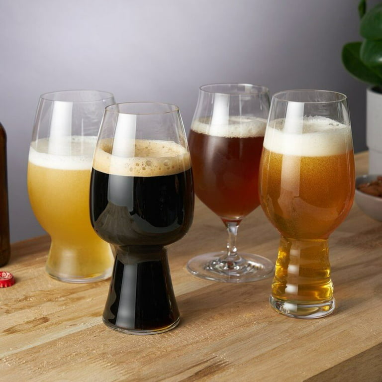 Subtle Beer Glass, Set of 4, Handmade Glassware 