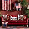 thumbnail image 5 of 4th of July Pillow Covers 12x20 inch Independence Day Patriotic Blue Red America Flag Love Heart Throw Pillow Cover Decorative Cushion Cases for Home Sofa Couch Chair Bed 8D, 5 of 5
