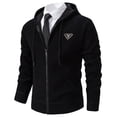 thumbnail image 3 of Maoxin Men's Jacket Men's Casual Fashionable Long Sleeved Hooded Pocket Jacket Long Sleeve Hooded Casual Outwear Jackets Jackets for Men , Black , L, 3 of 5
