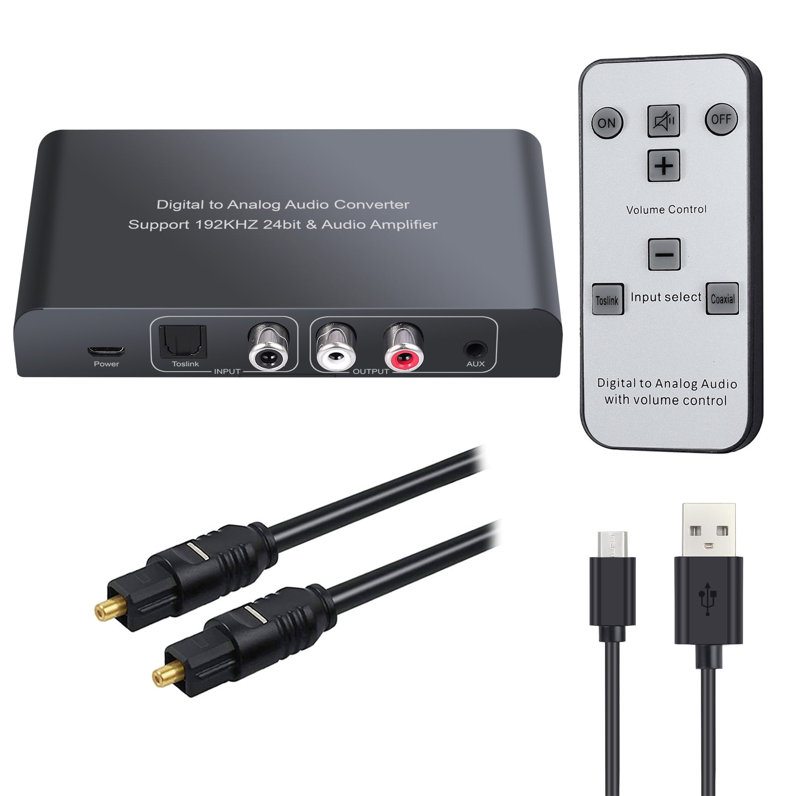 Volume support. Digital to Analog Audio DAC Converter Adapter Digital SPDIF Optical Toslink to 3.5 aux. Digital to Analog Audio DAC Converter Adapter. Digital-to-Analog Converter (DAC). Analog Audio out Cable dv15.