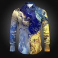 thumbnail image 1 of Camisa de manga larga con botones y estampado informal cómodo con cuello diurno de color azul cielo para hombre, talla XS-, 1 of 6