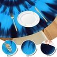 thumbnail image 4 of Blue Tie Dye Spiral Pattern Round Fitted Tablecloth with Elastic Edge,Dining Table Cover Waterproof,Outdoor Round Tablecloth for Camping,Dining,Indoor and Outdoor, 4 of 7