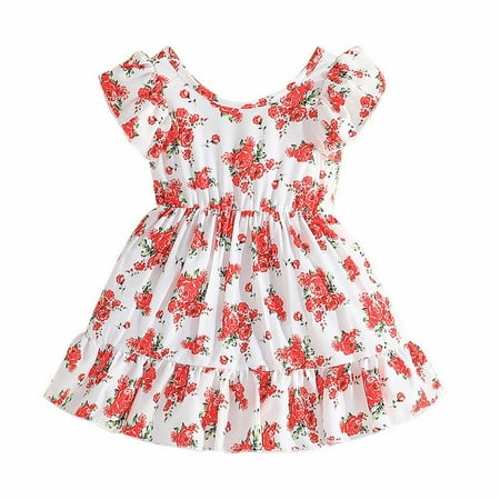

Summer Children s Printed Dress Little Girl Dress Short Sleeve V Neck Floral Dress Printed Dress Children s Suit Party Dresses