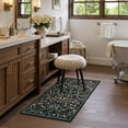 thumbnail image 4 of Lahome 2'x3' Entryway Floral Rug, Washable Kitchen Rugs Non Slip Front Door Mat for Indoor Entrance, Boho Ultra Thin Small Rug Soft Botanical Throw Carpet for Bathroom Bedroom, Black, 4 of 9