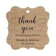 thumbnail image 1 of Darling Souvenir Custom Names Thank You For Celebrating With Us Wedding Hang Tags Personalized Party Tags-Burlap-100 Tags, 1 of 1