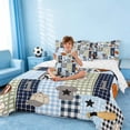 thumbnail image 5 of Erosebridal Plaid Soccer Baseball Bedding Comforter Set, Sport Full Bedding Set for Boys and Girls, Reversible 7 Pieces, 5 of 6