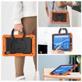 thumbnail image 4 of for Lenovo Tab M10 FHD Plus 10.3" [2nd Gen] 2020 (TB-X606F/X)(TB-X606X) with Pencil Holder+Built-in Kickstand+ Rotating Handle+Screen Protector, 3 Layer Shockproof Rugged Heavy Duty Case, Black+Orange, 4 of 9