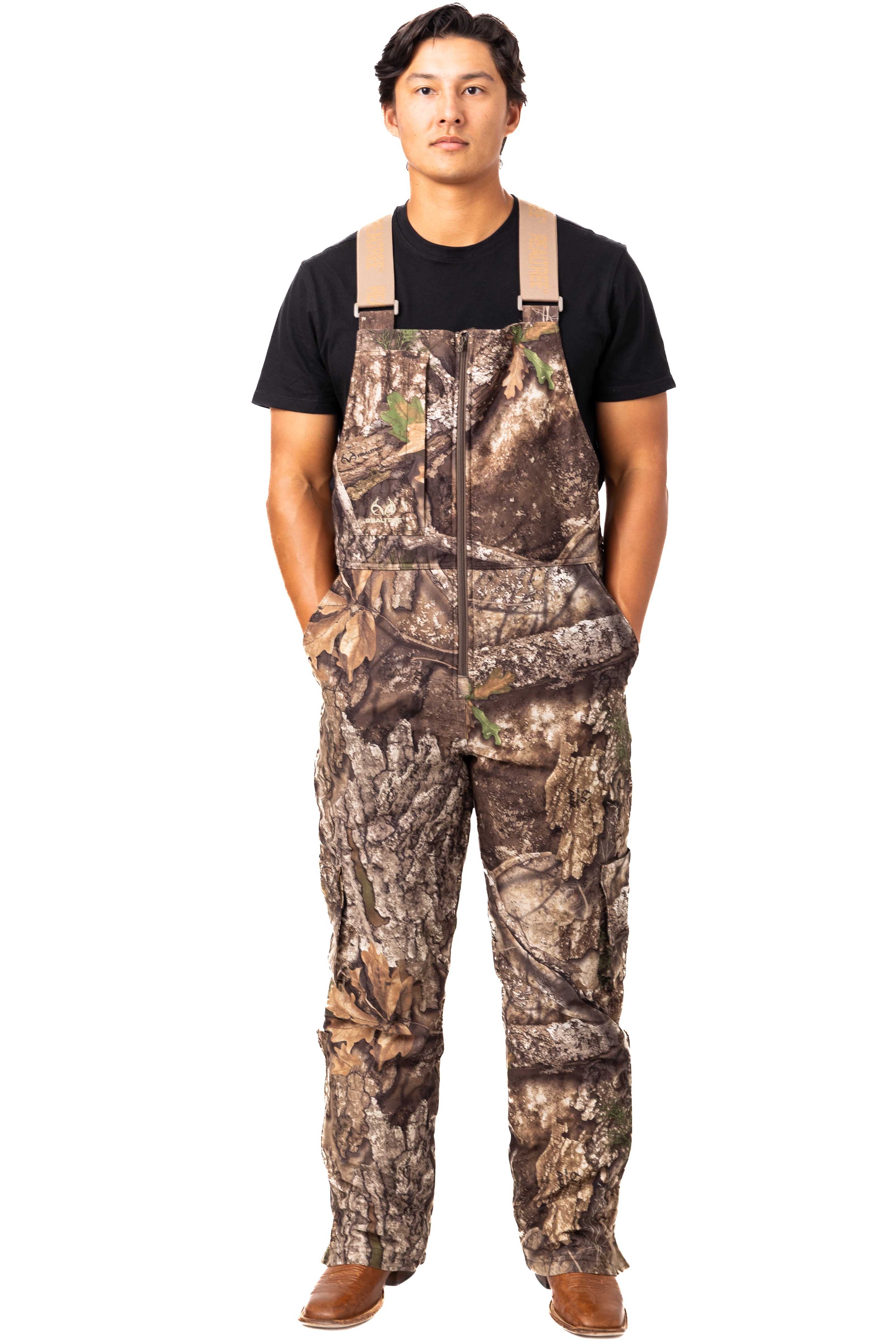 Realtree Men's Big Game Insulated Bibs - MAX-7 Camo for Extreme Hunting Comfort