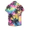 thumbnail image 5 of Iugvhana Men's Hawaiian Palm Tree Print Shirt Short Sleeve Button Down Shirts Tropical Floral Summer Beach Shirts Multicolor L, 5 of 5