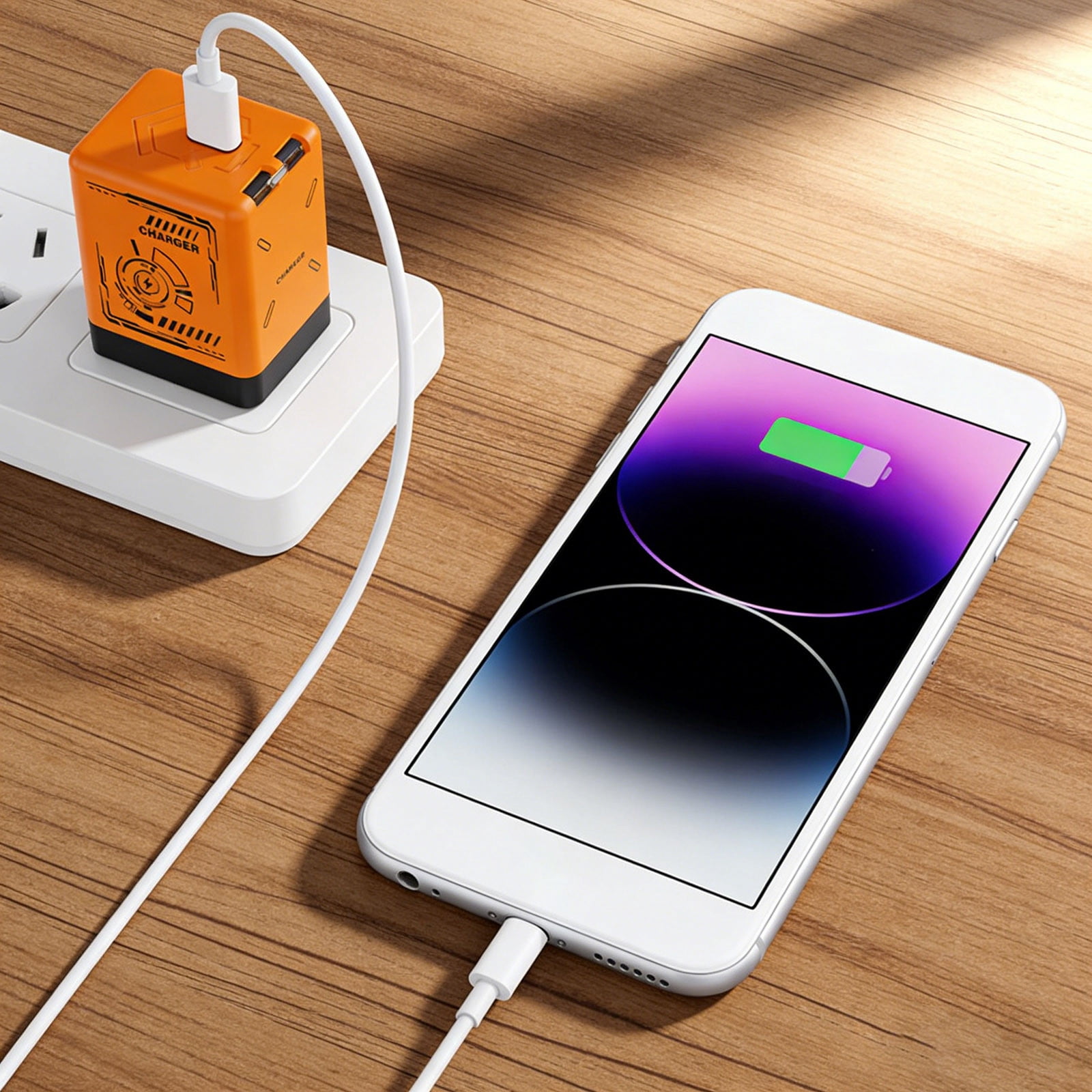 Phone Charger Retractable Wall Adapter with Plug for and Smartphone – All-in- Portable Power Solution