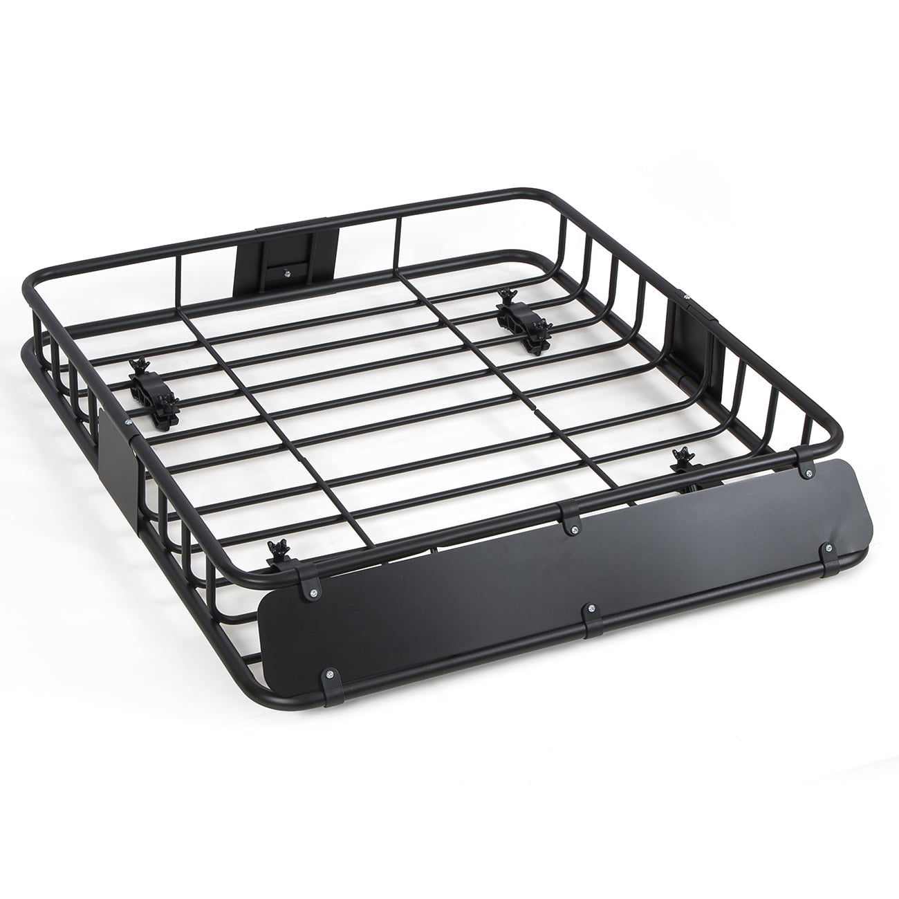 48Lx40Wx6H inch 250 lbs Capacity Black SUNCOO Universal Roof Rack Basket Cars Top Cargo Carrier Luggage Holder with Wind Fairing 