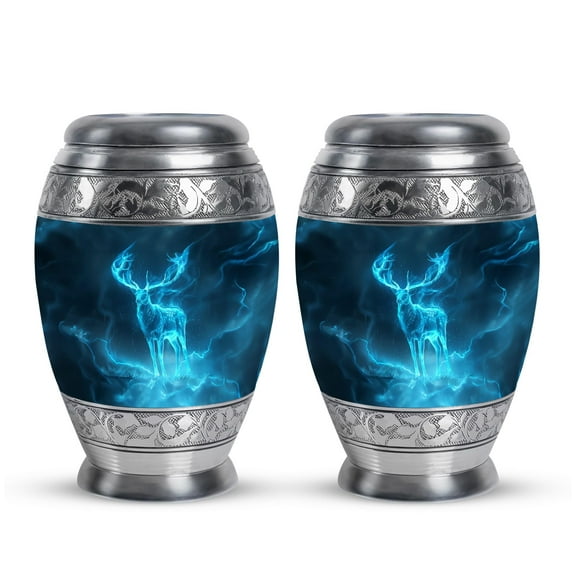 SUBSH Deer Urn for Ashes Adult Male - Small Urns for Ashes - Ashes Holder - Adult Urns for Human Ashes Women - Ashes Holder - (3 inch Pack of 2)