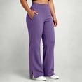 thumbnail image 2 of Yoga Pants for Women Wide Leg Casual Solid Color High Waist Leggings Lounge Comfy Oversize Gym Workout Pants, 2 of 8