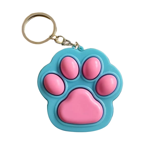 Interactive Paw Keychain Press Toy for Stress Relief Keyring Office Travel Sturdy Plastic Accessory Gift