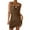 Coffee, variant on Women's Plus Size Beach Cover Up, V Neck Crochet Trim Tunic, Loose Fit Flowy Swimwear Cover for Curvy Women