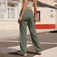 thumbnail image 5 of Womens Twill Pants Dressy Casual High Waisted Chino Pants Button Down Bootcut Straight Leg Work Trousers with Pockets Business Casual Chino Pant for Women Fall Fashion Laides Office Clothes, 5 of 5