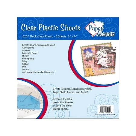 Plastic Sheet 6x6 020" Clear 6pc Walmart