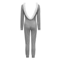 thumbnail image 3 of Wangmeiwg Women's Sleepwear Women's V-Neck Long Sleeve Sleepwear Romper Open Back Furry Jumpsuit Cozy Adult Pajamas Bodysuit with Elegant Design XL Grey, 3 of 3