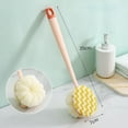 thumbnail image 1 of Cepillar Cepillo de baño de mango largo con bola de baño desmontable y cerdas suaves de doble cara para exfoliar y masajear (rosa,1 pieza) Rkxzt, 1 of 7