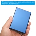 thumbnail image 5 of Uxcell RFID Credit Card Holder Metal Wallet Stainless Steel Business Card Holder for Women Men Blue, 5 of 6
