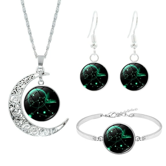 Dengmore Jewelry Set 12 Constellation Moon Necklace Earring Bracele Gifts For Girlfriend Women Gift