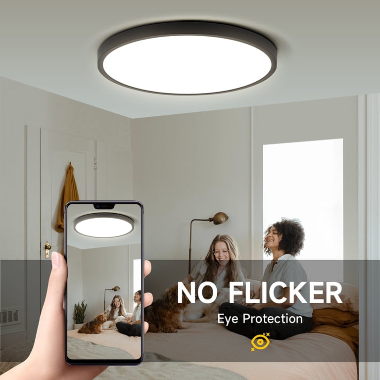 Matane 12 Inch LED Flush Mount Ceiling Light With Remote - Adjustable Color Temperature & Night Light