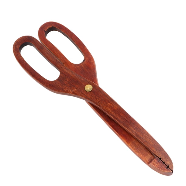 EeaseMX Pinzas de madera antiescaldaduras para cocina, creativas, tipo tijera, para servir postres, pasteles y pan.