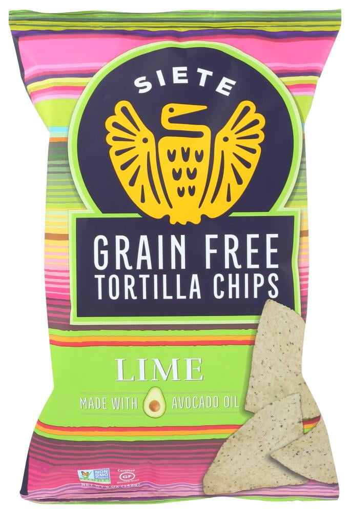 Siete Lime Grain Free Tortilla Chips, 5 oz bags, 12 Pack (Pack of 12
