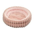 thumbnail image 5 of AZXY Winter Plush Round Cat and Small Dog Bed, Pink 15.74 Inch Fluffy Fleece Pet Nest with High Walls for Comfort, Warmth and Security, Easy Washable Cuddler, 5 of 6