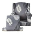 thumbnail image 2 of Polyester Wingback Chair Cover Sofa Cover Armchair Slipcovers Dining Chair Cover Gray, 2 of 8