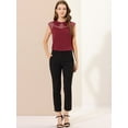 thumbnail image 3 of INSPIRE CHIC Blouse à Col à Manches Courtes pour Femmes Peter Pan, 3 of 6