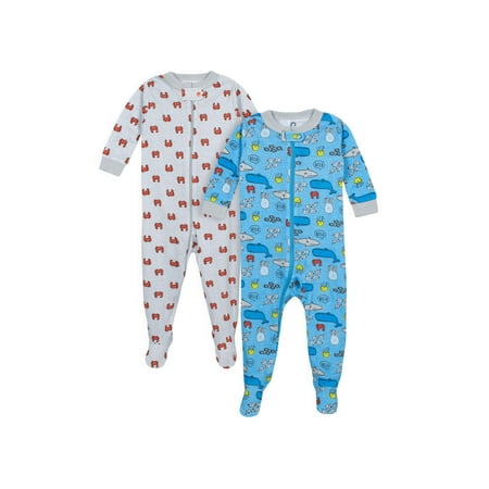 Gerber Footed tight-fit unionsuit pajamas, 2pk (baby (Best Islamic Names For Baby Boy)