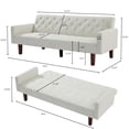 thumbnail image 4 of Fchunhe 74.4" Convertible Sofa Bed Folding Loveseat Couch, Modern Futon Recliner Sleeper with Adjustable Backrest, Beige, 4 of 8