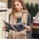 thumbnail image 2 of Bufanda de invierno a cuadros para mujer, chal de tartán cálido y acogedor, bufandas de invierno de gran tamaño para mujer, 2 of 6
