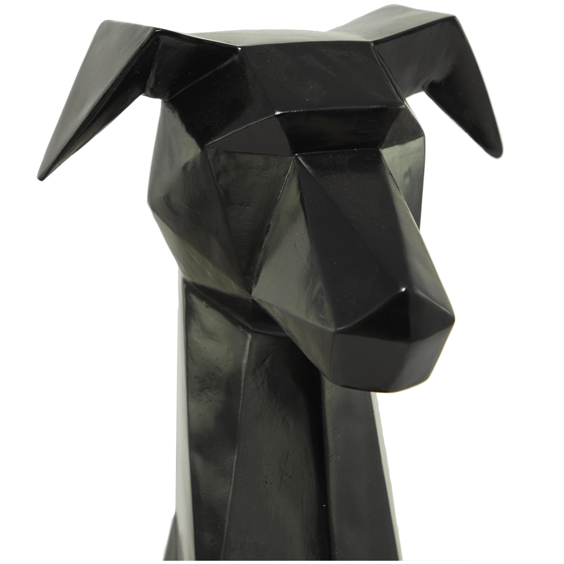9" x 30" Black Polyresin Cubist Dog Sculpture, by DecMode