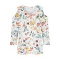 thumbnail image 6 of White Women's Long Sleeve T-shirt, 3/4 Length Sleeve Womens Tops 2025 Spring Neck Casual Print Tunic T Shirts Three Quarter Length Womens Tops,Women's Long sleeve T-shirt L, 6 of 7