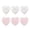 style:style4, variant on 6 Pcs Heart Shaped Powder Puff for Face Powder, Soft Plush Setting Powder Puff, Velour Cosmetic Foundation Blender Sponge Beauty