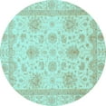 thumbnail image 1 of Ahgly Company Indoor Round Oriental Light Blue Modern Area Rugs, 4' Round, 1 of 4