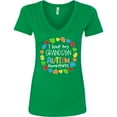 thumbnail image 3 of Inktastic I Love My Grandson Autism Awareness Women's V-Neck T-Shirt, 3 of 5