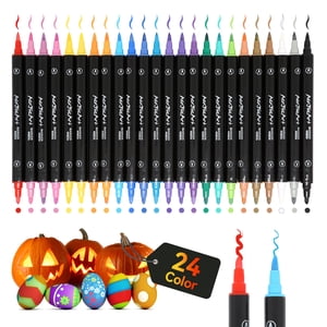 ASOVNXF 24 Colors Dual Tip Acrylic Paint Markers