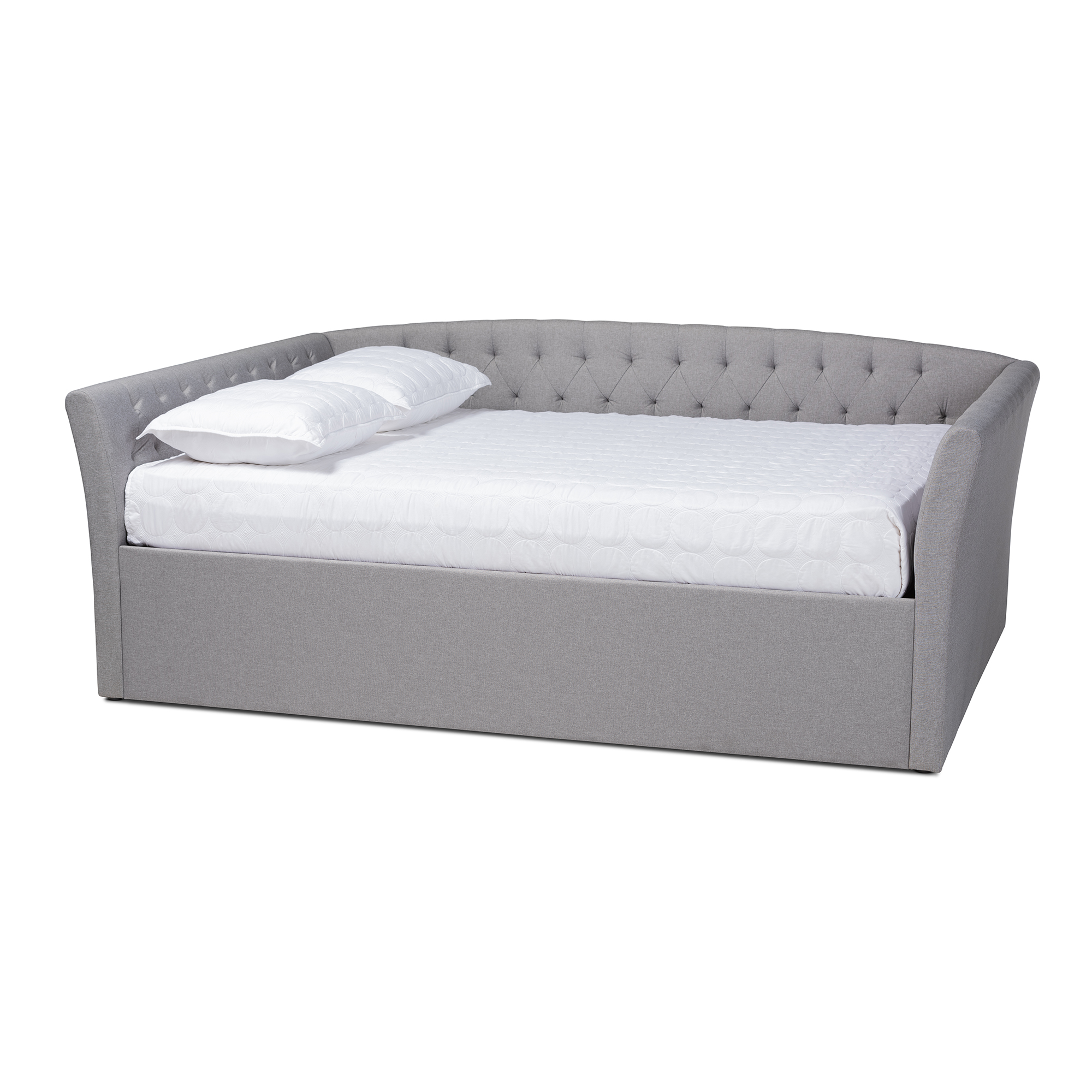 Baxton Studio Delora Light Gray Upholstered Queen Size Daybed