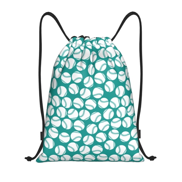 Fotbe Green Baseball Bolsa Mochila con Cordón Estampada, Bolsa de Gimnasio Deportiva, Bolsa Cinch, Bolsa con Cordón para Hombres y Mujeres-Small