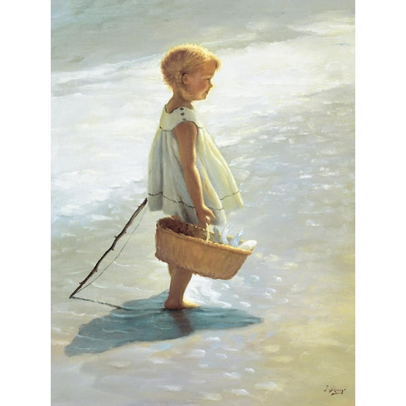 Art.com Young Girl on a Beach Art Print by I Davidi, 12" x 16"