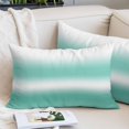 thumbnail image 2 of Ombre Teal Green Throw Pillow Cover 20 x 36 Inch Decorative Pillow Cover Modern Abstract Art Gradient Lumbar Pillowcase Seasonal Rectangle Cushion Case for Couch Sofa Bed Living Room, 2 of 9