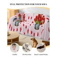 thumbnail image 4 of Red Tulip Flowers Couch Cover, Spring Farmhouse Floral Botanical Pink Sofa Cover Blanket for 2 Seat Cushion, Sectional Sofa Slipcover Furniture Protector for Living Room Bedroom 71''x102'', 4 of 9