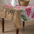 thumbnail image 4 of Hello Spring Table Cloth Waterproof Tablecloths, Pink Tulip Flowers Farmhouse Buffalo Plaid Wooden Tablecloth Dining Table Cover for Kitchen Party Tabletop Outdoor, Square Tablecloth 54x54 Inch, 4 of 9