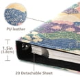 thumbnail image 3 of FORMRS 3 Ring Photo Album 4"x6" Self Adhesive Large Capacity PU Leather Cover, Green Floral Wave, 3 of 8