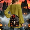 thumbnail image 3 of Halloween Shirts for Women Spooky Ghost Graphic Tunic Tops Long Balloon Sleeve Loose Casual Fall Blouses Holiday Party Costumes Apparel, 3 of 6