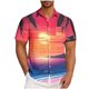thumbnail image 2 of Blusa y camisa de manga corta con cuello vuelto para hombre, blusa informal de moda con cuello vuelto, blusa estampada de manga corta con botones, blusa de poliéster para hombre, 2 of 6